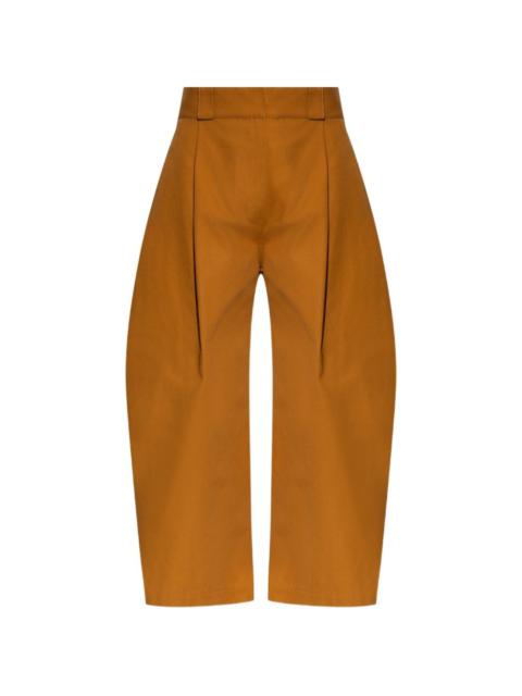 BALENCIAGA pleated wide-leg cropped trousers