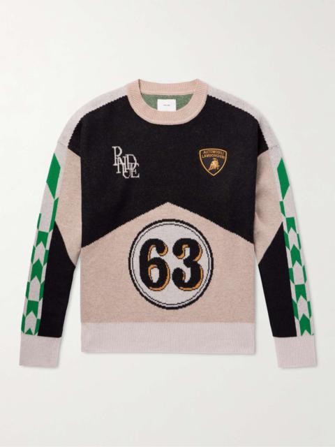 + Lamborghini Logo-Appliquéd Wool and Cashmere-Blend Sweater