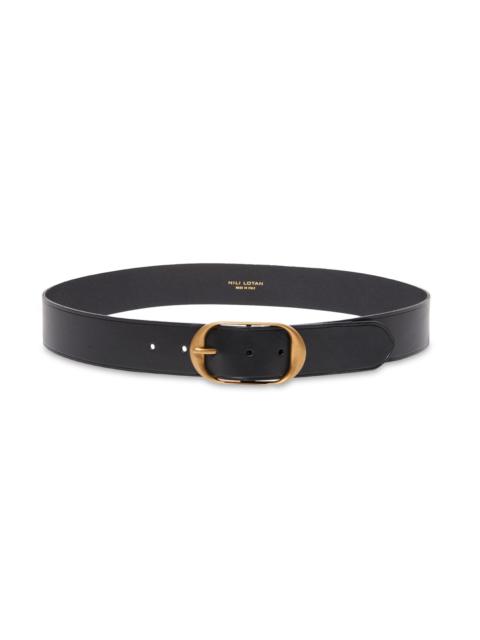 NILI LOTAN Women's Nili Leather Belt - Black Gold