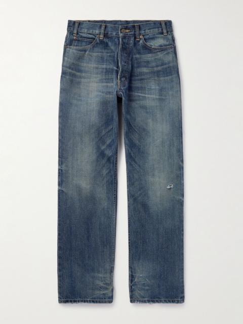 CELINE Wesley Distressed Straight-Leg Jeans Blue