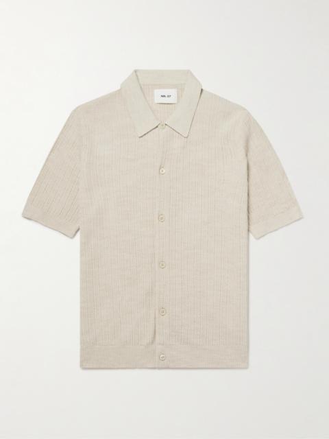NN07 Nolan 6695 Textured-Knit Organic Cotton Shirt