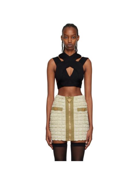 Balmain Black Halter Neck Camisole