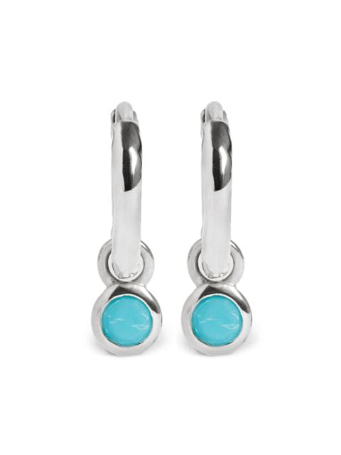 MONICA VINADER hammered-effect turquoise-pendant hoop earrings