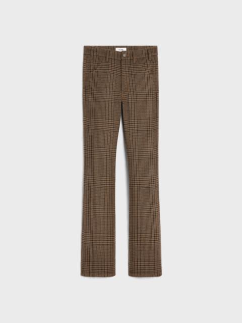 CELINE dylan flared jeans in prince of wales check wool