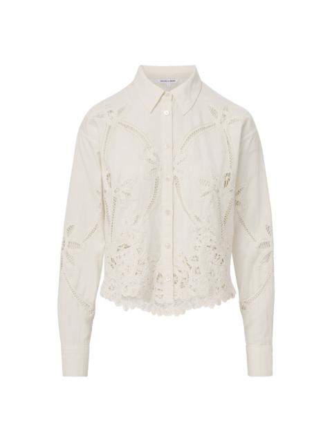 VERONICA BEARD ADERES EYELET BUTTON-DOWN SHIRT