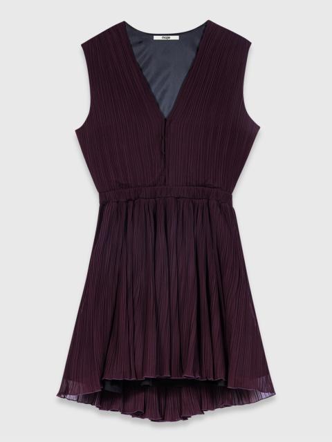 maje Short pleated skater dress