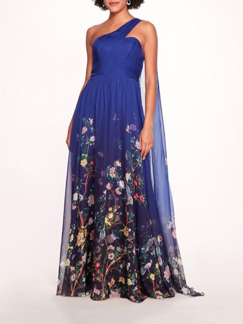 FLOWERING ONE SHOULDER GOWN