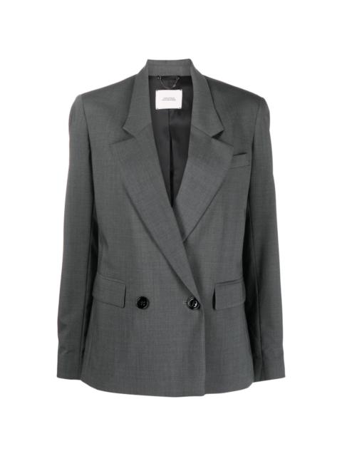 double-breasted virgin wool-blend blazer