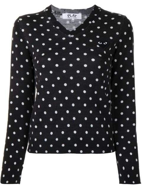 Comme des Garçons PLAY polka dot print wool jumper