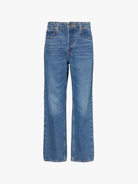 The Slouchy faded wash straight-leg mid-rise recycled-denim jeans