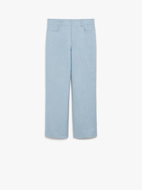 'S Max Mara VIRNA Wide-fit linen and cotton basketweave trousers