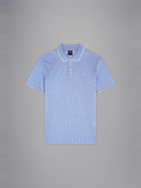 Paul & Shark COTTON AND SILK POLO SHIRT WITH CONTRASTING DETAILS