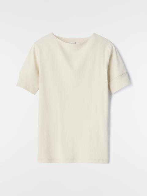 Lemaire BOAT-NECK T-SHIRT IN LINEN AND COTTON RIBBED JERSEY