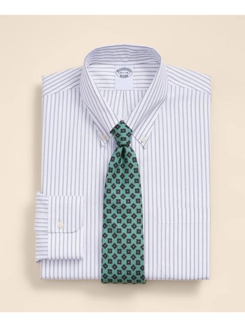 Brooks Brothers Supima® Cotton Non-Iron Pinpoint Oxford Button-Down Collar Stripe Dress Shirt