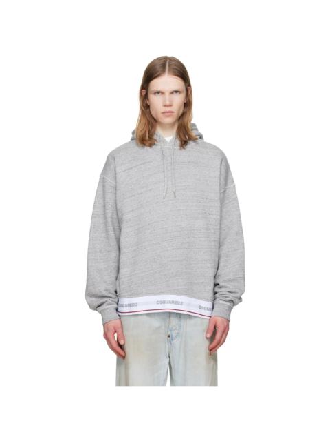 DSQUARED2 Gray Dsquared2 Tape Relax Fit Hoodie