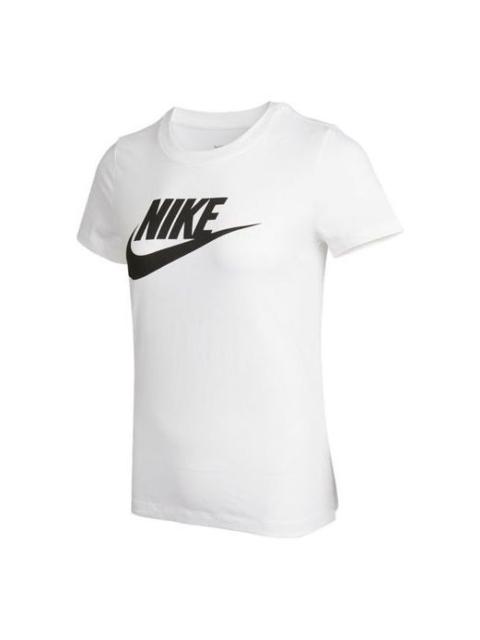 Nike (WMNS) Nike Sports Round Neck Casual Alphabet Printing Short Sleeve White AT2784-100