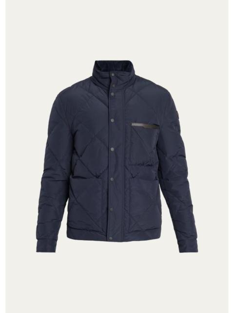 Moncler Grenoble Men's Aquaflect Quilted Leather-Trim Jacket