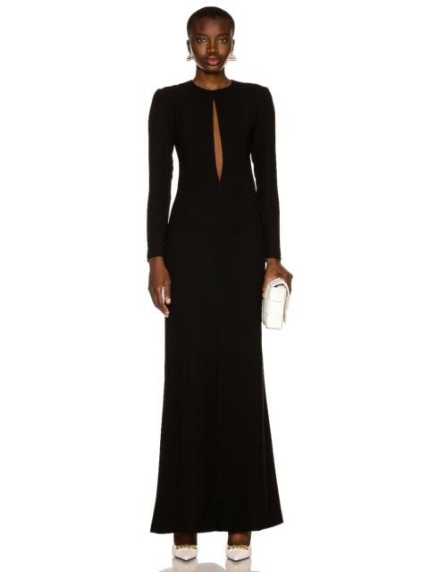 Front Cutout Long Sleeve Maxi Dress