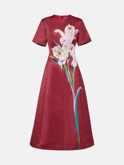LEO LIN Caroline floral satin midi dress
