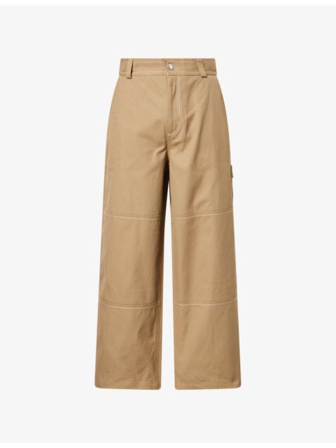 AMI Paris Straight-Leg Cotton-Blend Worker Trousers