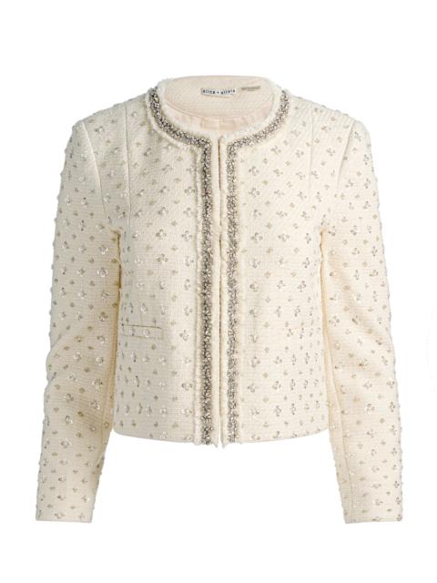 Alice + Olivia THOMASINA EMBELLISHED TWEED JACKET