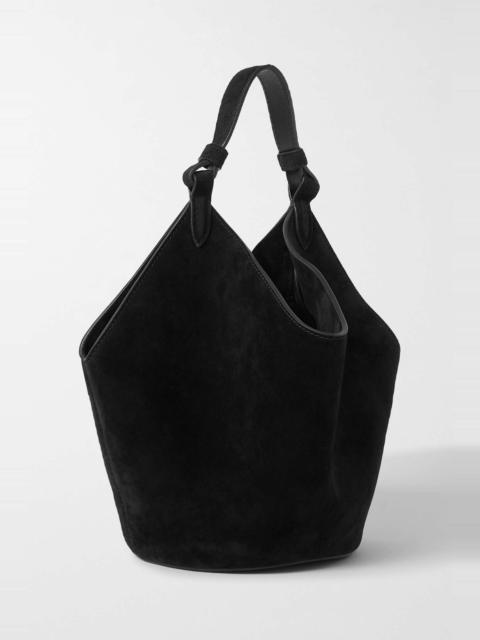 KHAITE Lotus mini suede tote