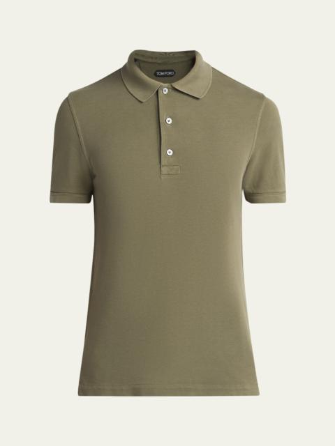 TOM FORD Men's Lyocell Pique Polo Shirt
