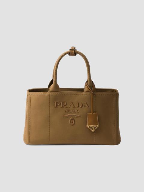 Prada Women's Jardiniere Large Cotton Canvas Top Handle Bag - Brown