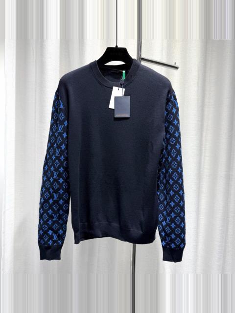 Louis Vuitton Louis Vuitton Navy Blue Logo Cuff Sheep Wool Goat Cashmere Sweater