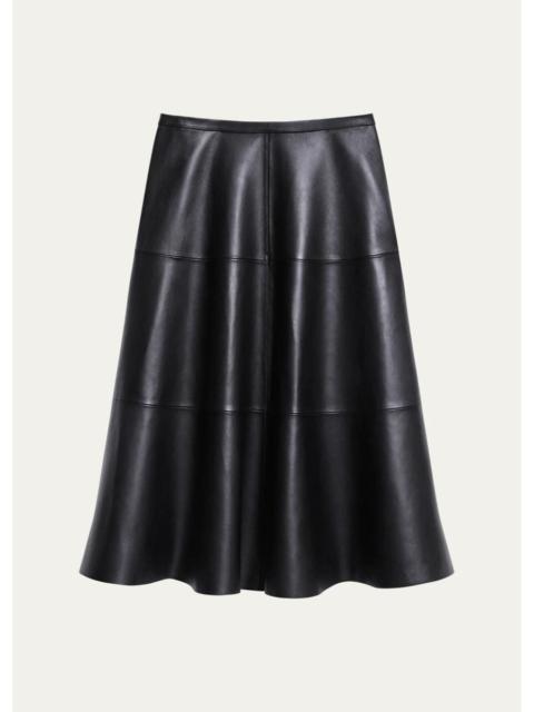Theory Leather Midi Circle Skirt