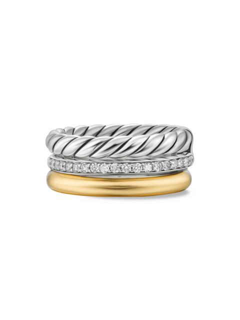 DAVID YURMAN Women's DY Mercer Three Row Ring in Sterling Silver - Diamond
