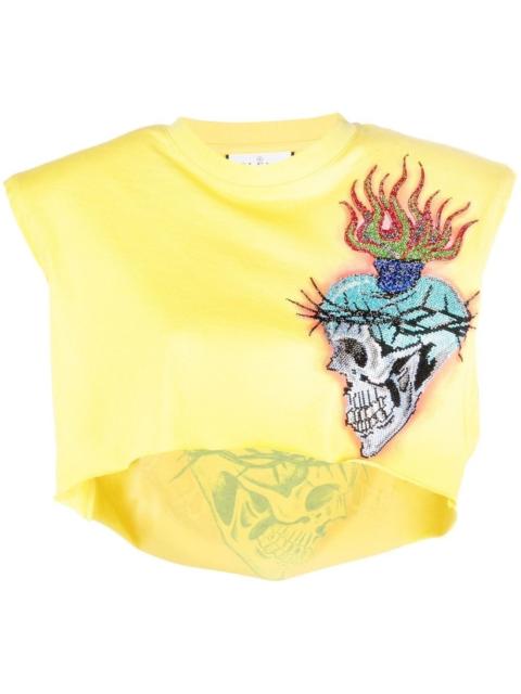 PHILIPP PLEIN Love Tattoo cropped T-shirt