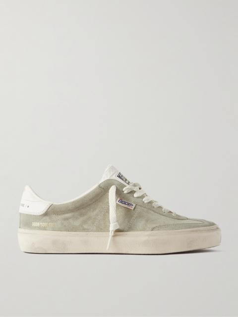 Golden Goose Soul-Star Distressed Leather-Trimmed Suede Sneakers