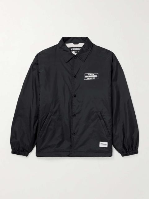 NEIGHBORHOOD Logo-Print Fleece-Lined Nylon Jacket