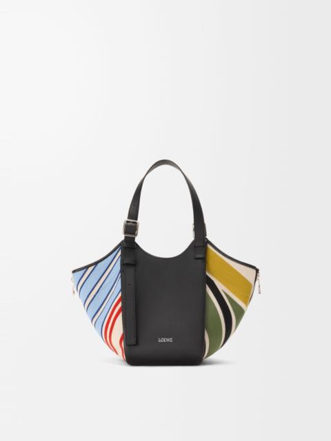 Loewe Hammock Flip bag in embroidered canvas and calfskin