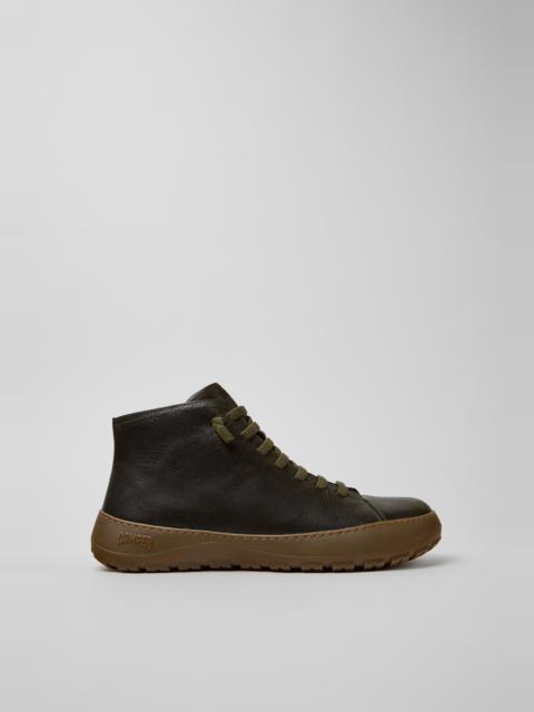 CAMPER Peu Serra Green Regenerative Leather Ankle Boots for Men.