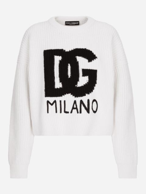 Dolce & Gabbana Ribbed wool sweater with DG logo