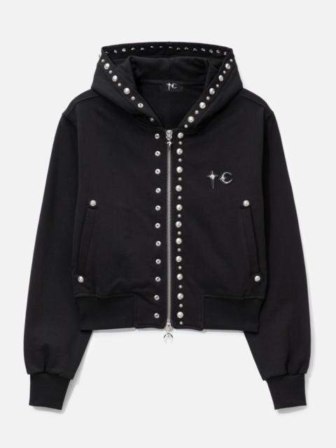Thug Club TC STUDDED LINE CROPPED ZIP-UP HOODIE