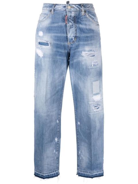 DSQUARED2 distressed straight-leg jeans