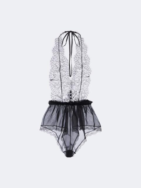 Dolce & Gabbana Sheer silk and cotton-blend lace bodysuit