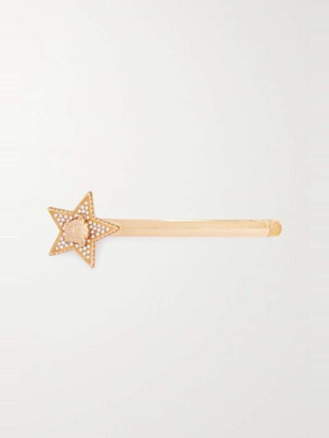 Crystal-embellished gold-tone hair clip