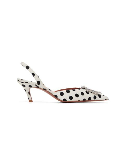 Amina Muaddi White Camelia Sling 60 Heels