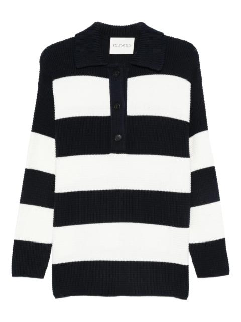 CLOSED Closed Striped Knitted Polo Top