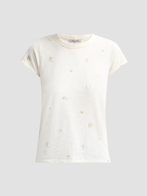 rag & bone Women's All Over Rodeo T-Shirt - Turtledove Multi