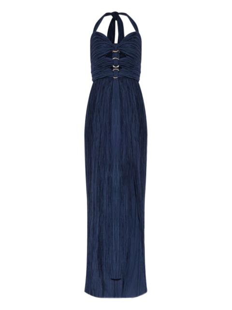 Cult Gaia Nailah pleated halter-neck ring-detail maxi dress