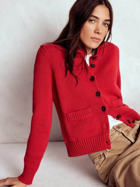 BODEN Lucy Chunky Cotton Cardigan-Merida Red