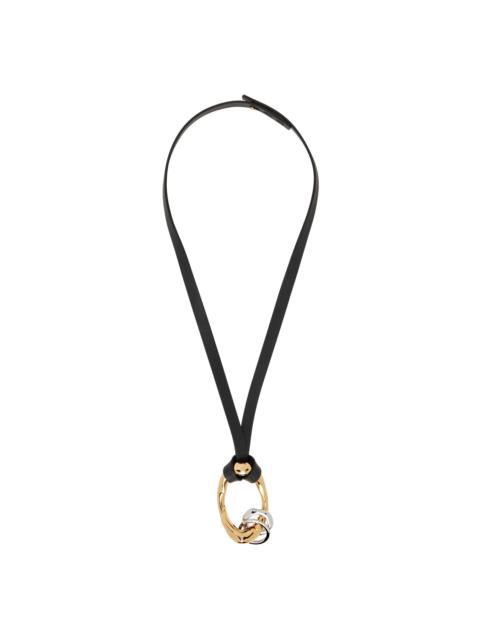 Jil Sander Black Leather Necklace