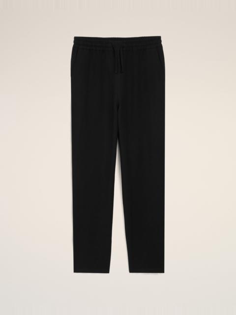 AMI Paris BLACK BLENDED LINEN ELASTICATED WAIST TROUSERS