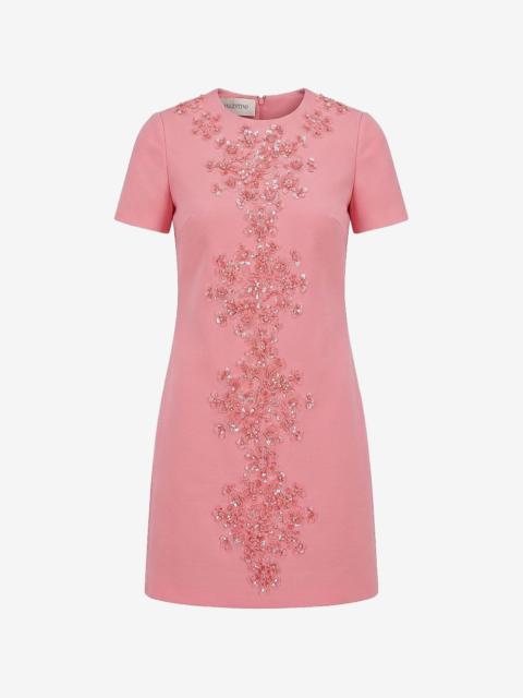 Valentino sequin-embellished floral-appliqué dress