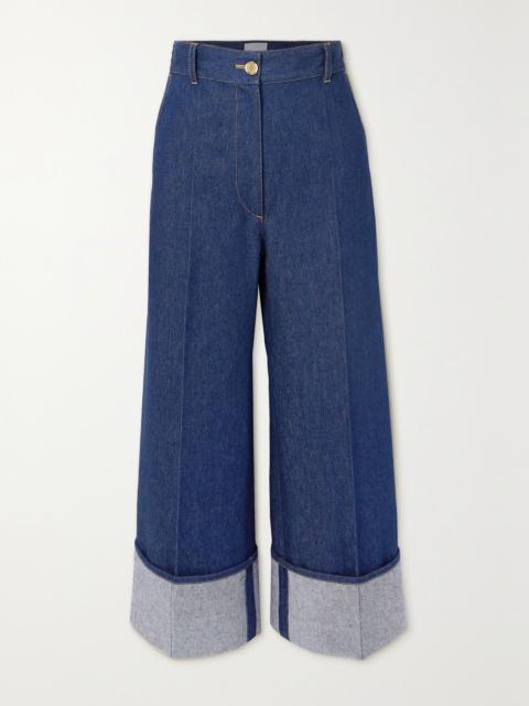 PATOU High-rise wide-leg organic jeans Blue
